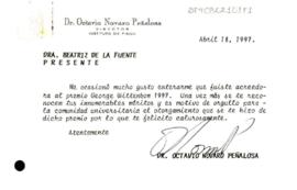 Felicitaciones de Octavio Novaro Peñalosa
