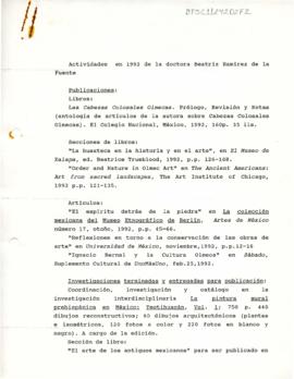 Informe de actividades académicas 1992