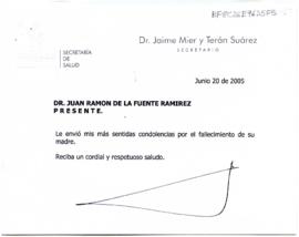 Condolencias de Jaime Mier y Terán Suárez