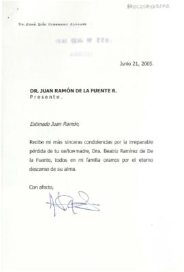 Condolencias de José Luis Guerrero Álvarez