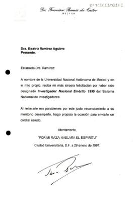 Felicitaciones de Francisco Barnés de Castro