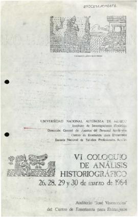 Programa del VI Coloquio de Análisis Historiográfico