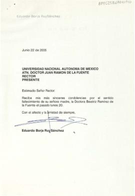 Condolencias de Eduardo Borja Ruy Sánchez