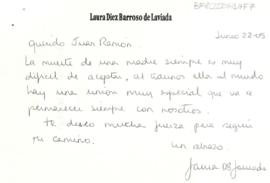 Condolencias de Laura Díez Barroso de Laviada