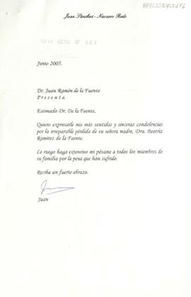 Condolencias de Juan Sánchez-Navarro Redo