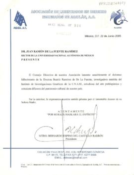 Condolencias de la Asociación de Licenciados en Derecho Egresados de Acatlán, A. C.
