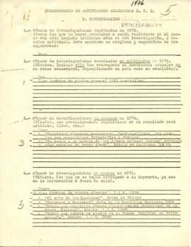 Cuestionario de actividades académicas I.I.E. 1976