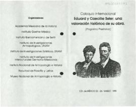 Coloquio Internacional Eduard y Caecilie Seler: Una valoración histórica de su obra