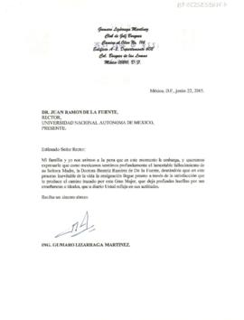 Condolencias de Gumaro Lizárraga Martínez