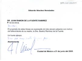 Condolencias de Eduardo Sánchez Hernández