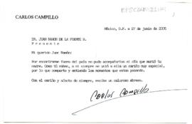 Condolencias de Carlos Campillo