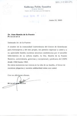 Condolencias del Centro de Enseñanza para Extranjeros, UNAM