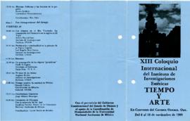 XIII Coloquio Internacional del Instituto de Investigaciones Estéticas. Tiempo y Arte