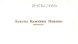 Tarjeta personal de Samuel Ramírez Moreno