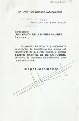 Condolencias de José Luis Santiago Vasconcelos