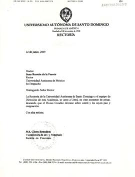 Condolencias de la rectoría de la Universidad Autónoma de Santo Domingo