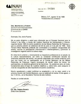 Invitación del Comité Mexicano de las Mesas Redondas de Palenque