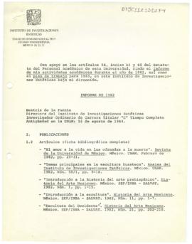 Informe de actividades académicas 1982