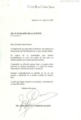 Condolencias de José Manuel Cardoso Ramón