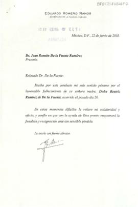 Condolencias de Eduardo Romero Ramos
