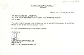 Condolencias de Carlos Gelista González