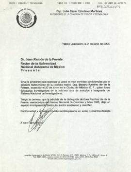 Condolencias de Julio César Córdova Martínez