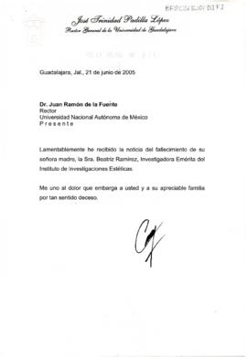 Condolencias de José Trinidad Padilla López