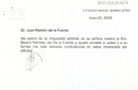 Condolencias de Víctor Manuel Borras Setien
