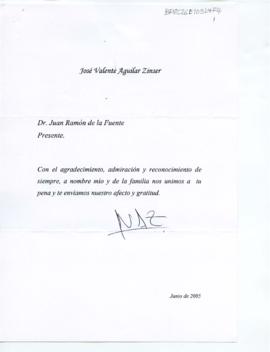 Condolencias de José Valente Aguilar Zinser