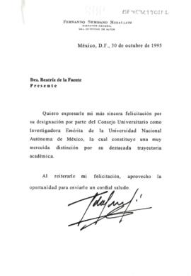 Felicitaciones de Fernando Serrano Migallón