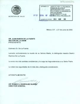 Condolencias de Romeo S. Rodríguez Suárez