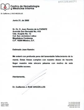 Condolencias de Guillermo J. Ruiz Argüelles