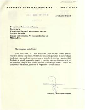 Condolencias de Fernando González Gortázar