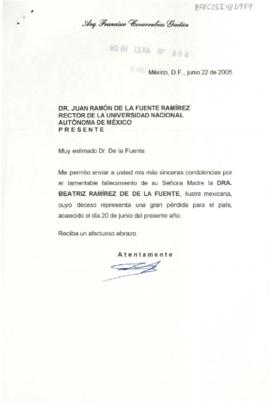 Condolencias de Francisco Covarrubias Gaitán