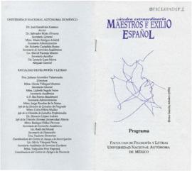 Cátedra extraordinaria Maestros del Exilio Español