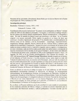 Resumen de actividades académicas 1994-1998