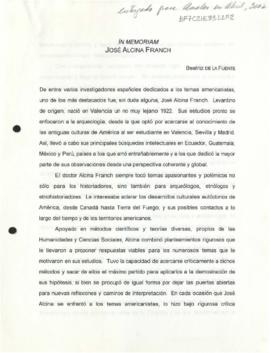In memoriam. José Alcina Franch