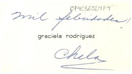 Felicitaciones de Graciela Rodríguez