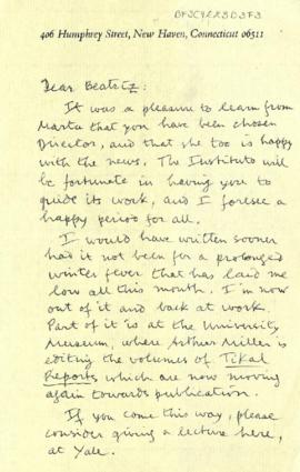 Carta de George Kubler