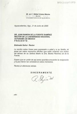 Condolencias de Rafael Urzúa Macías