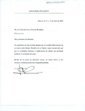 Condolencias de Jorge Borja Navarrete