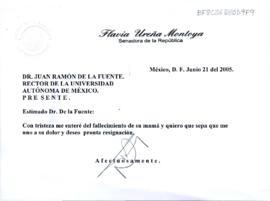 Condolencias de Flavia Ureña Montoya
