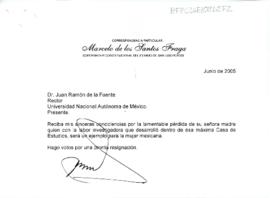 Condolencias de Marcelo de los Santos Fraga