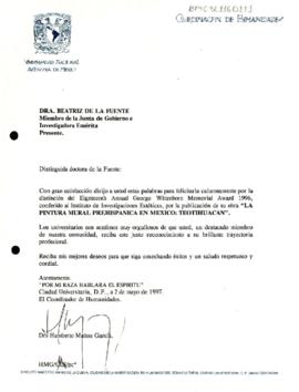 Felicitaciones de Humberto Muñoz García