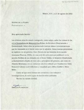 Carta de Enrique Florescano