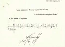Condolencias de Luis Alberto Domínguez González