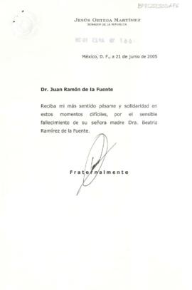 Condolencias de Jesús Ortega Martínez