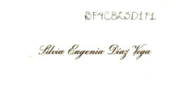 Tarjeta personal de Silvia Eugenia Díaz Vega