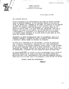 Carta de Hasso von Winning a Beatriz de la Fuente
