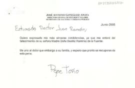 Condolencias de José Antonio González Anaya